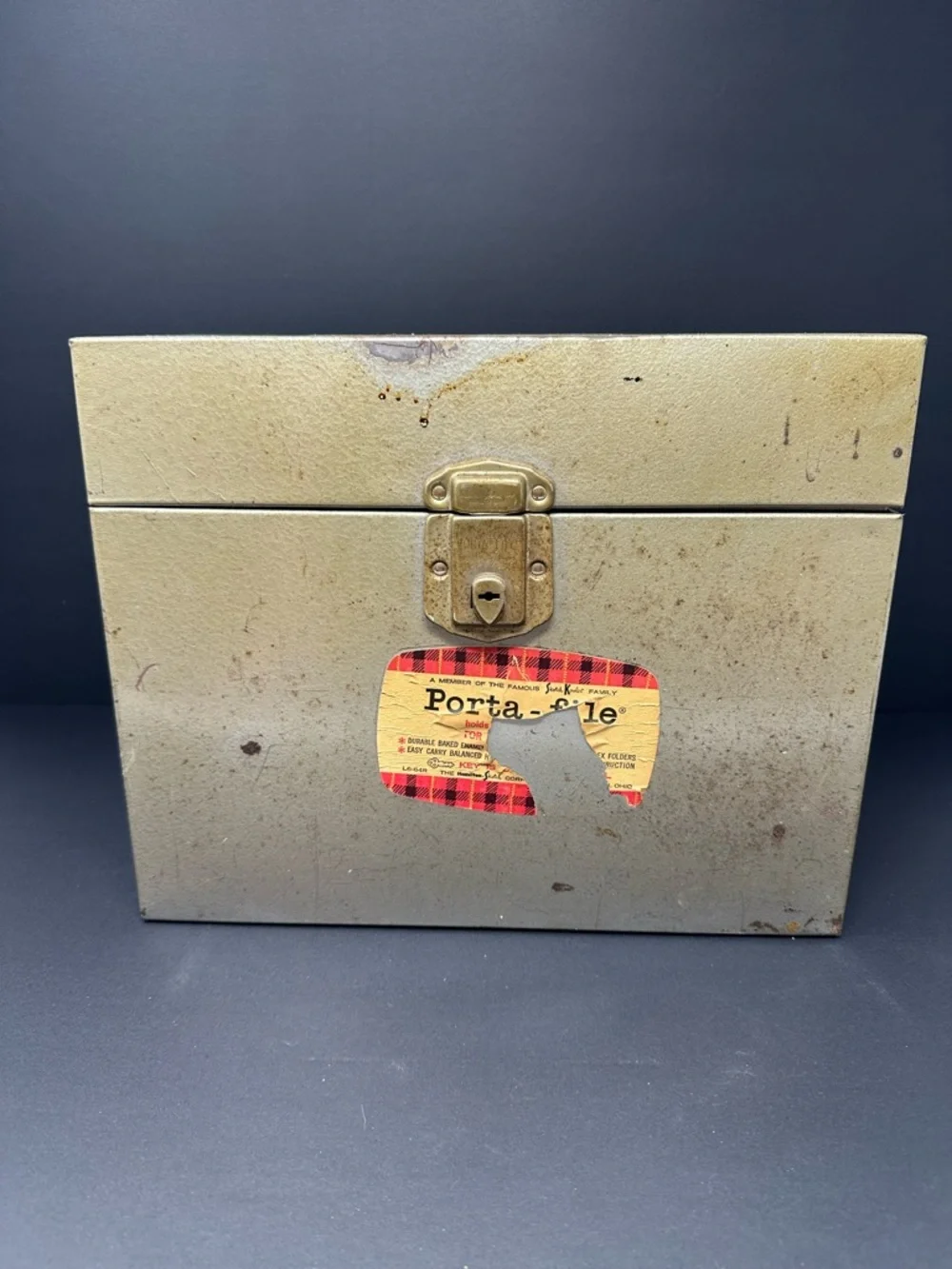 Vintage Hamilton Skotch Corp Porta File Gray Metal Storage Box No Key A3